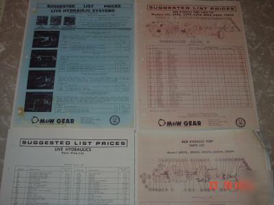 M&w gear live hydraulic farmall lit parts pricing lists