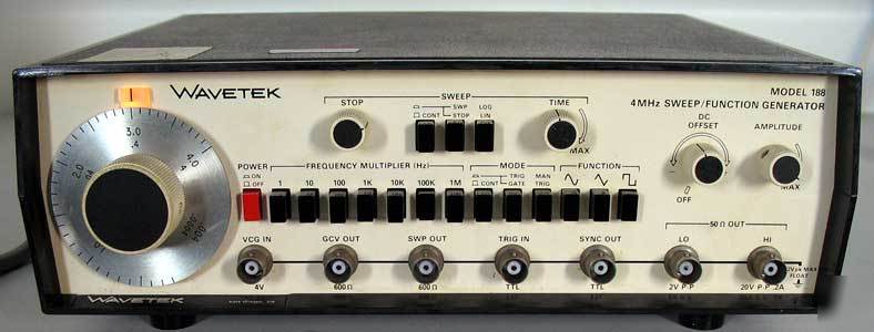 Wavetek 188 function generator sweep 4 mhz w/manual