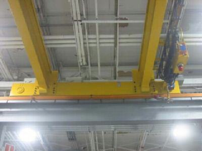 20/20 ton x 27' span, demag, '02, overhead bridge crane