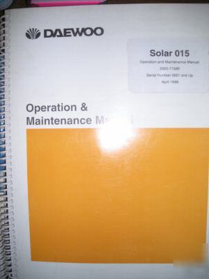 Daewoo operation and maintenance manual solar 015