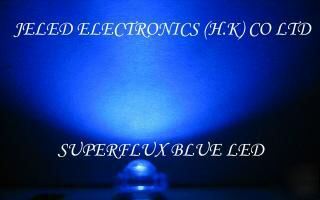 New 50X superflux blue 5MM r/h led lamp 10,000MCD f/sh