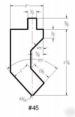 Press brake die tooling gooseneck punch #45 x 15