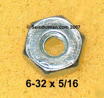 50 hex nuts 6-32 x 5/16