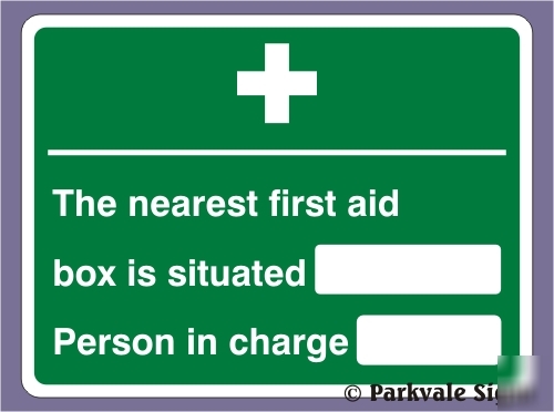 200X150 nearest first aid box sign - rigid (0446)
