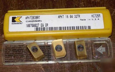 3 kennametal cutting inserts APKT2638RT KC725M