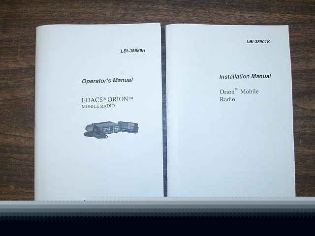 Ericsson/ge/m-a com edacs orion mobile radio manuals