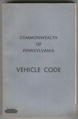1971 pennsylvania vehicle code book