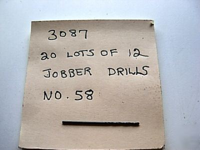 #58 jobber drills hss 19 lots of 12 pcs 3087