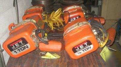 Jet equipment electric chain hoists 1TON & (2) 1/2TON