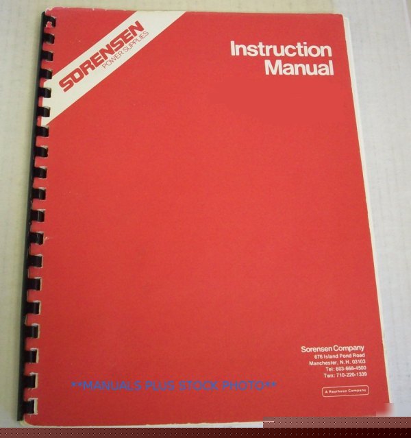 Sorensen ssd series op/service manual - $5 shipping 