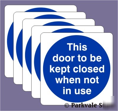 Pack of 5 100X100MM door closed when not in use - 0507R