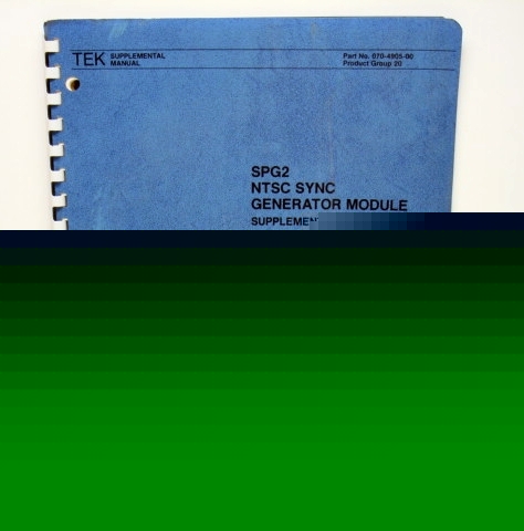 Tektronix SPG2 ntsc sync generator supplemental manual