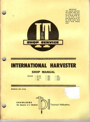 Ih manual b 275 b 414 354 364 384 424 444 2424 2444