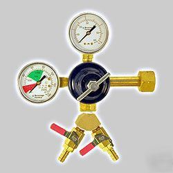 Dual gauge CO2 regulator kegerator draft beer keg tap