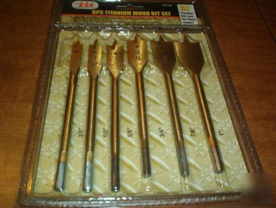 Iit 6PC titanium spade wood drill bit set lasts 6X long