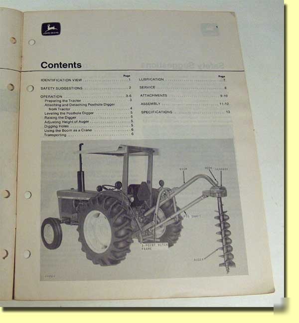 John deere 31 posthole digger dealer operator manual