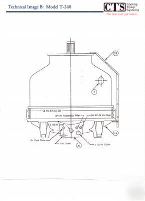 New t-240 frp cooling tower, 30 cti/t, , w/warranty