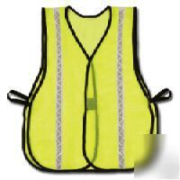 High visibility mesh vest (lime/white) stripes; 2 sizes