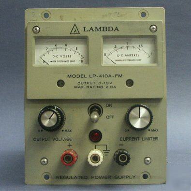 Used lambda lp-410A-fm 10-volt metered power supply