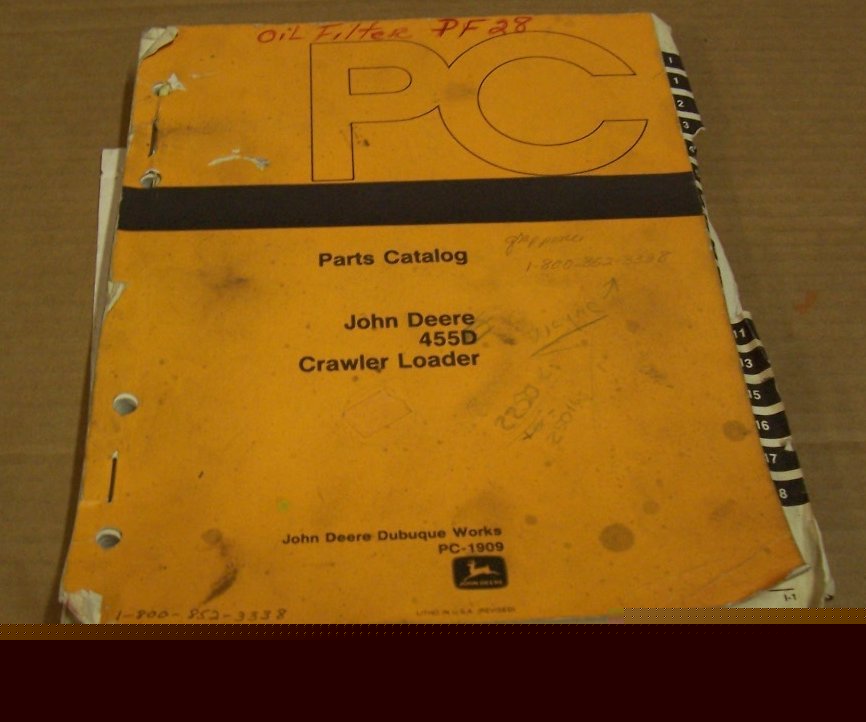 John deere 1977 455D crawler loader parts book