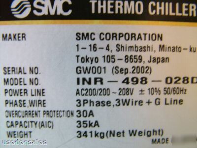 Smc thermo chiller heat exchanger inr-498-028D