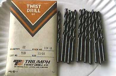 New usa made 13/64 jobber length drill bits 12 pack