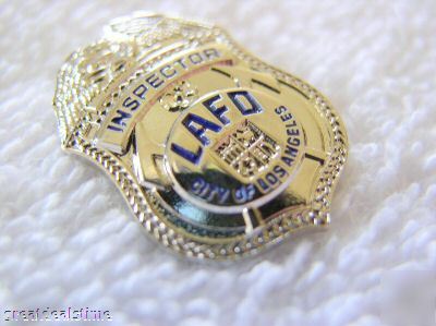 Lafd~la fire dept.mini fire inspector badge,shield