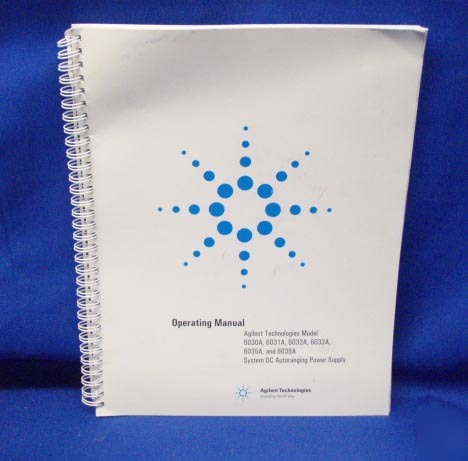 Agilent 6030A 6031A 6032A 6033A 6035A 6038A op manual