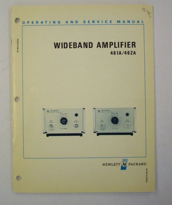 Hp / agilent 461A/462A op/service manual - $5 shipping 