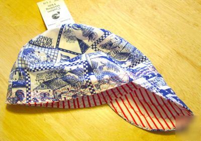 New as american as apple pie welding hat 7 1/8 flag