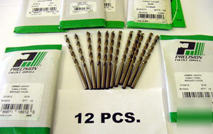 New (12) #69 cobalt jobber drills - precision twist