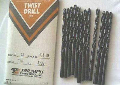 New usa made 5/32 jobber length drill bits 12 pack