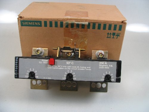 Siemens JD63W350 350 amp 600V circuit breaker trip unit