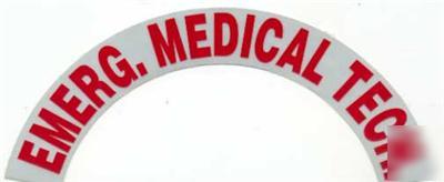 Fire helmet crescent decals emerg medical tech red