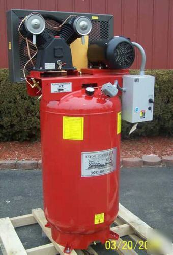 Industrial 5 hp, 2 cyl, 80-gal vertical air compressor