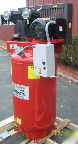 Industrial 5 hp, 2 cyl, 80-gal vertical air compressor