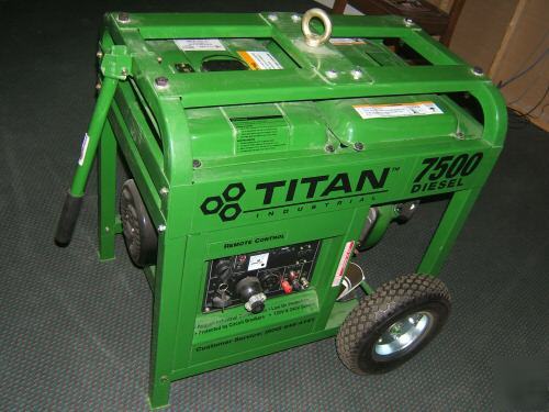 New titan #7500 diesel generator &warranty-so in-remote