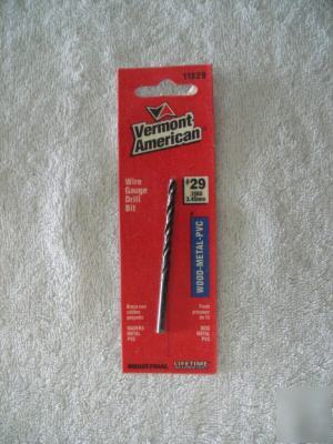 Vermont american wire gauge drill bit #29 3.45MM 11829