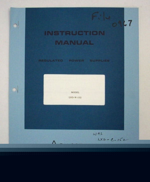 Lambda lnd-w-152 power supply operation/service manual