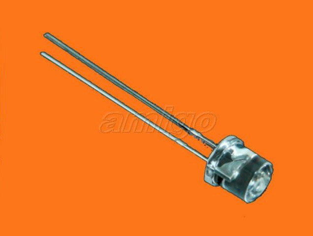 50X 3MM orange flat top wide angle led free resistors