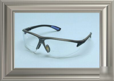Elvex RX300 bifocal safety glasses, +2.0 diopter, clear