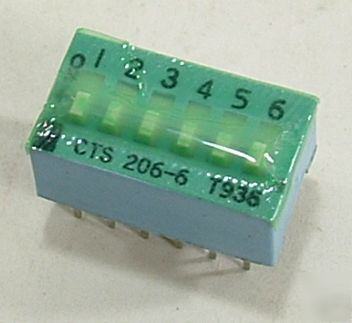 Cts #206-6ST dip switch sw spst 6 slide qty 1 #100535