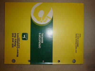 John deere 920 930 rotary mower cond. operators manual