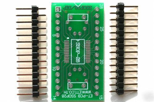 Mr-SSOP28-dip smt smd dip adapter basic stamp pic atmel