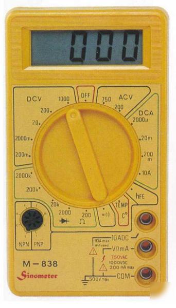 Digital multimeter with temperature probe, mastech M838