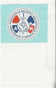 Machinist union decal 4Â¼ 