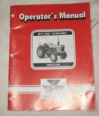 Massey-ferguson 1045 synchro tractor operator's manual
