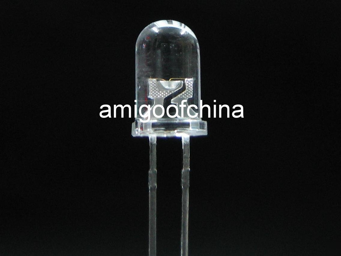 3MM 20X white 5000 mcd led bulb light free resistors