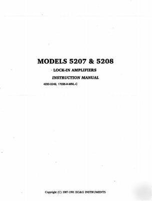 Eg&g par 5207 5208 operation manual