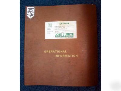 Jones&lamson operate info manual 6X36 auto thread grind